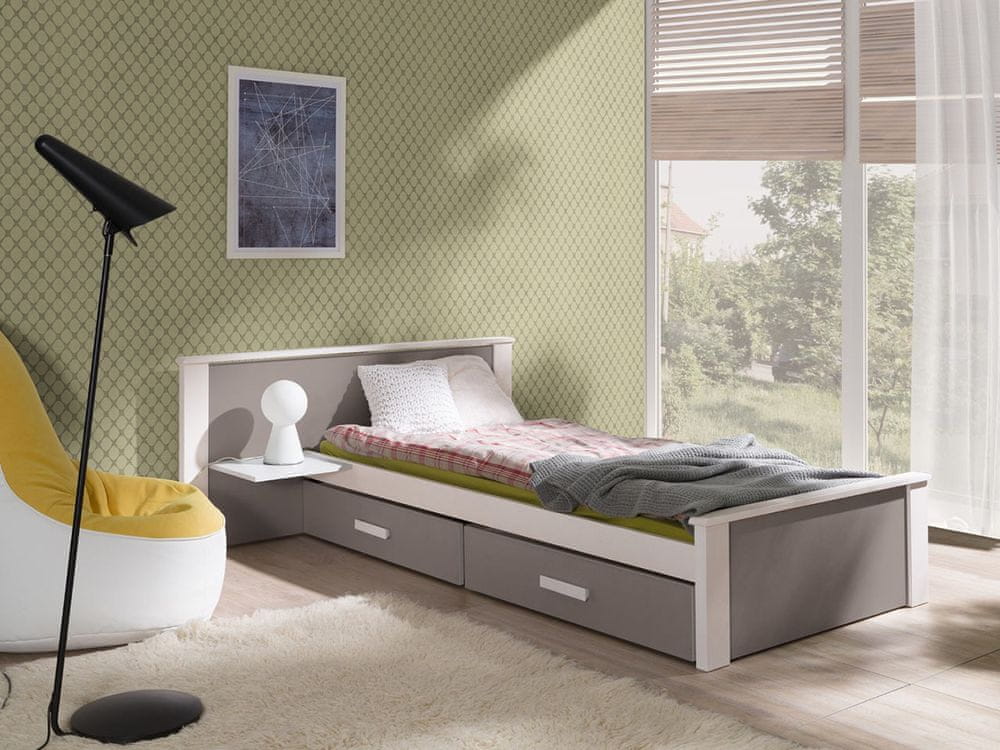 Veneti Detská posteľ s úložným priestorom 80x180 POLCH PLUS - biela / dub hľuzovka